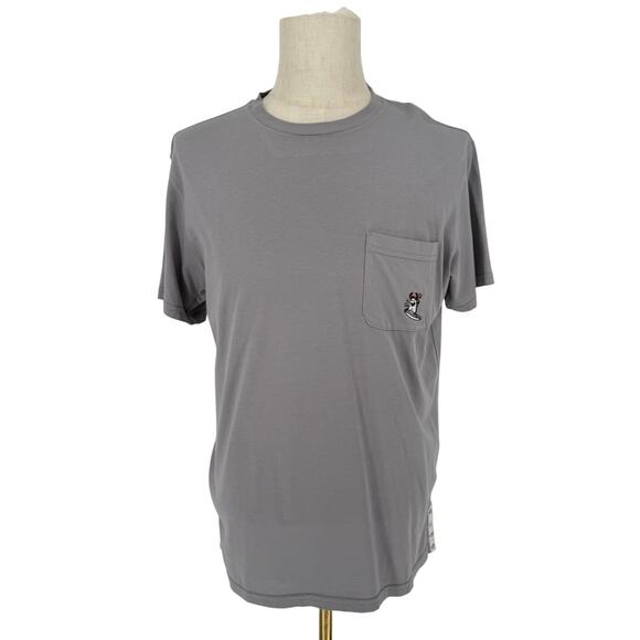Robert Graham SURFER Short Sleeve Knit Crew Neck T-Shirt Solid Grey  L - Picture 1 of 7